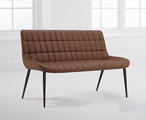Cognac faux leather outlet bench
