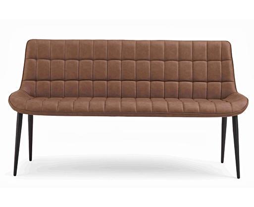 Cognac faux outlet leather bench
