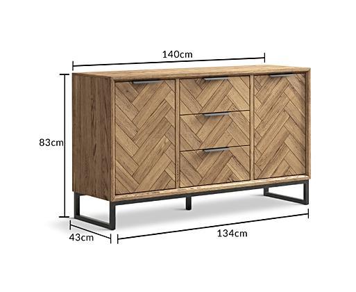 Herringbone Solid Oak Large Sideboard