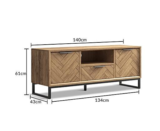 Herringbone shop media console