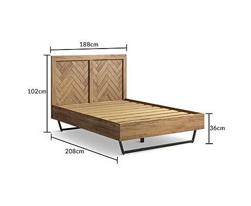 Herringbone Solid Oak Super King Bed Oak Furniture Superstore