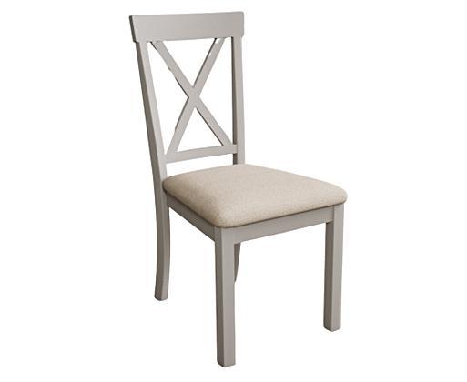 Hertford Soft White Dining Chairs with Linen Seat Pad Oak