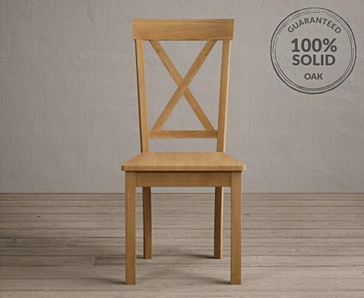 Hertford Solid Oak Dining Chairs with Oak Seat Pad