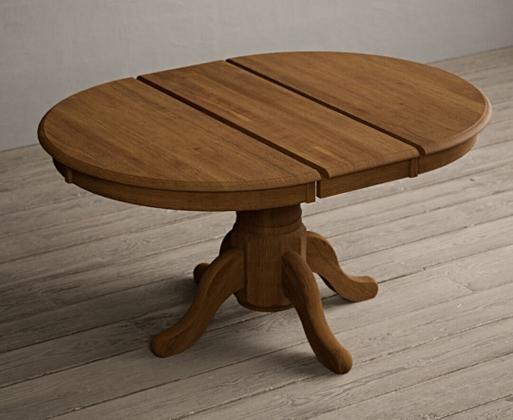 Oak pedestal outlet dining table