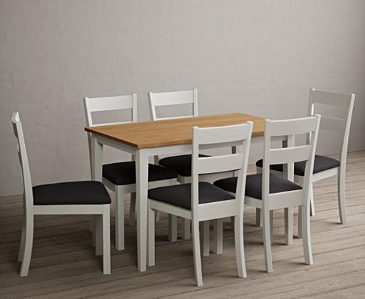 Kendal 115cm Solid Oak and Signal White Painted Dining Table with