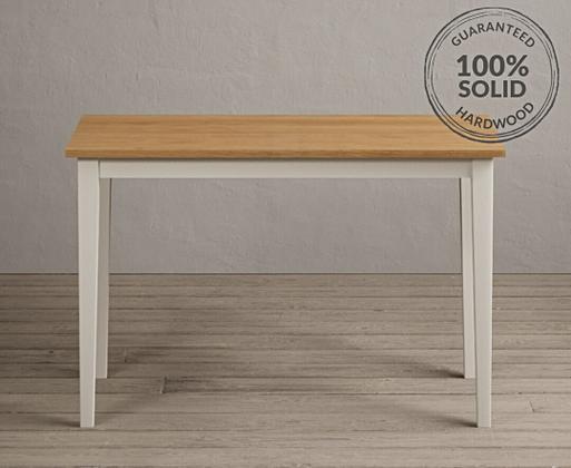 Kendal 115cm Solid Oak and Cream Painted Dining Table with Kendal