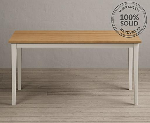 Kendal 150cm Solid Oak and Cream Painted Dining Table with Kendal