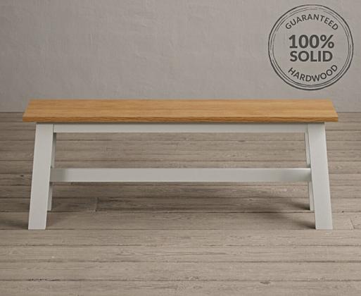 Wood and sales white bench