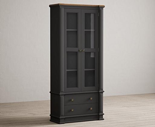 Dark grey shop china cabinet