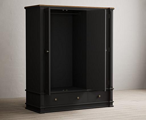 Dark grey triple outlet wardrobe