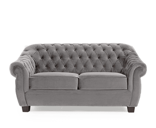 Eva Chesterfield Light Grey Velvet 2 Seater Sofa