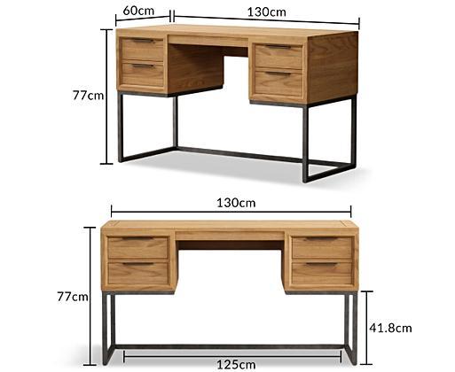 Loft Solid Oak Computer Desk