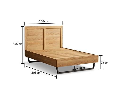 Loft Solid Oak Kingsize Bed Oak Furniture Superstore