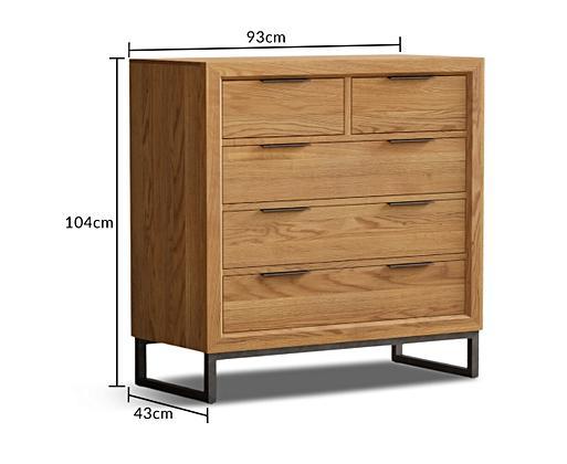 Oak and metal chest of drawers deals