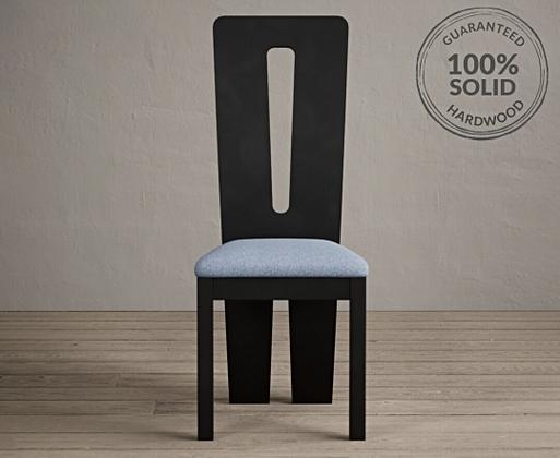 Solid black dining chairs sale