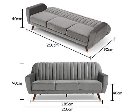 Lucia sofa bed best sale in grey velvet