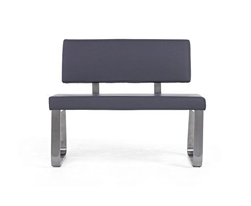 Black leather bench with back discount