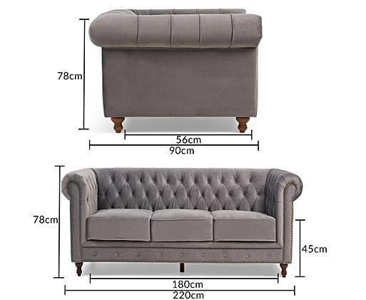 Chesterfield shop sofa height
