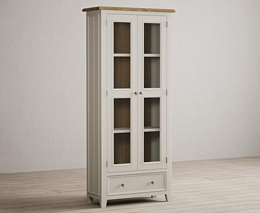 White painted oak display cheap cabinets