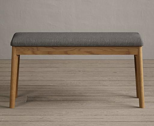 Nordic Grey Linen Bench Oak Furniture Superstore