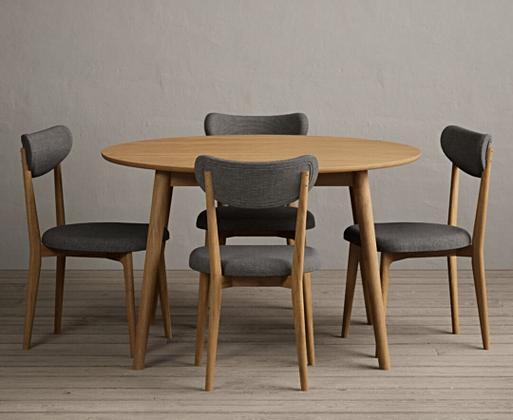 Round oak table and 2025 chairs for sale