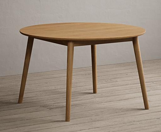 Nordic 120cm Round Oak Dining Table Oak Furniture Superstore