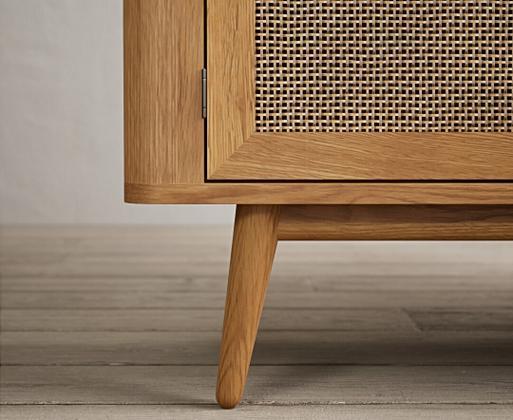 Oak and shop rattan sideboard