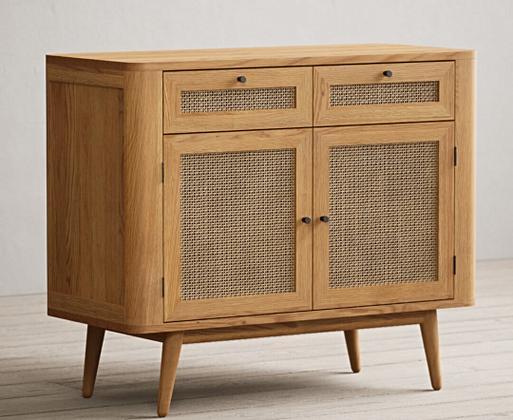 Oak shop rattan sideboard