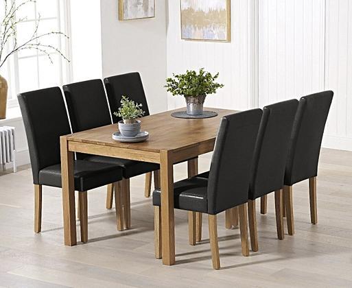 Black and shop oak dining table