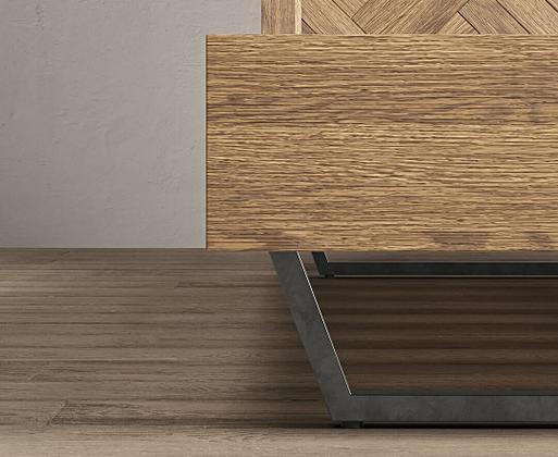 Herringbone Solid Oak King Size Bed Oak Furniture Superstore
