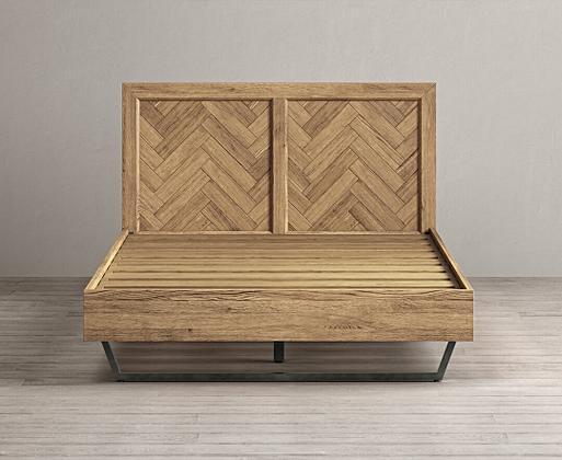 Herringbone wood discount bed frame