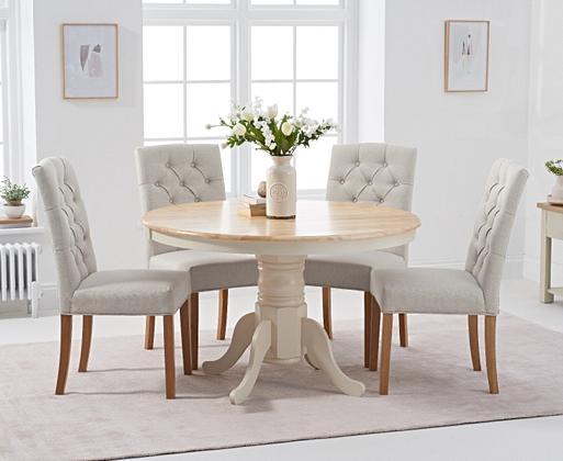 Dining table clearance and cream chairs
