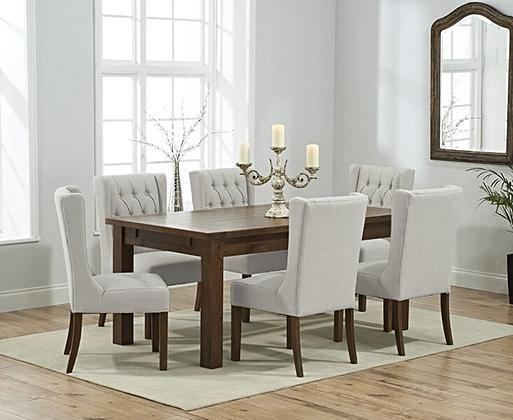 Dark wood sales dining room chairs