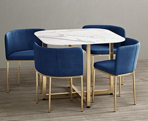 Blue marble best sale table top