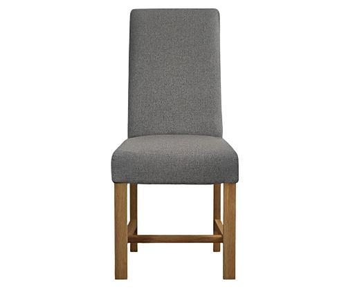 Grey fabric sales oak dining chairs