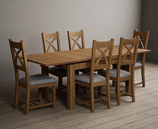 Solid oak extending dining table and 6 best sale chairs
