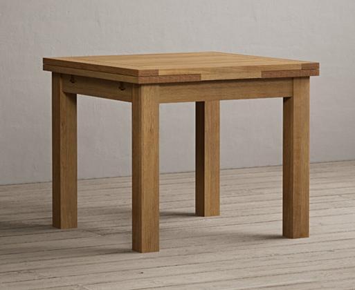 Extending Hampshire 90cm Solid Oak Dining Table Oak Furniture