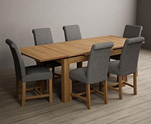 Extending Hampshire 140cm Solid Oak Dining Table with Braced Leg