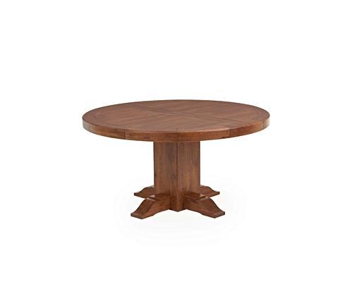 Dark wood pedestal dining table discount