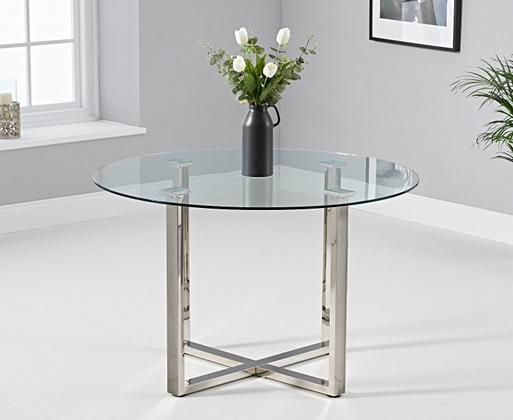 Vaso 120cm Round Glass Dining Table with Enzo Chairs