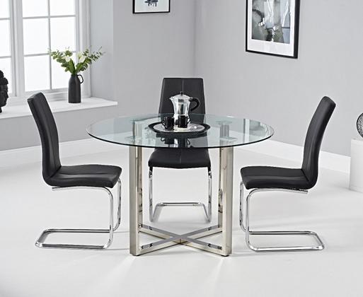 Chrome round cheap dining table