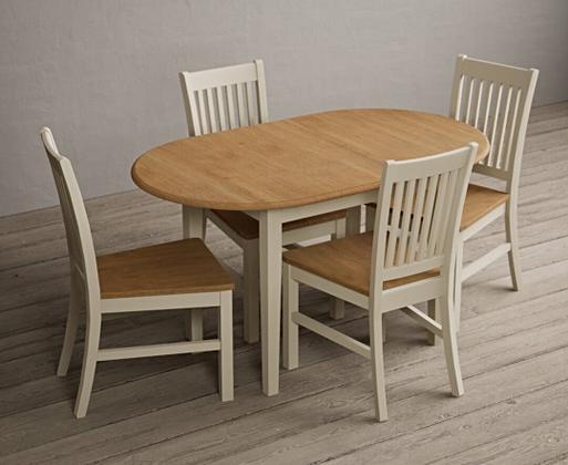 Cream and pine table and chairs outlet