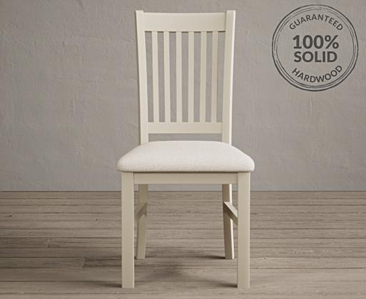 Warwick Cream Dining Chairs with Linen Seat Pad