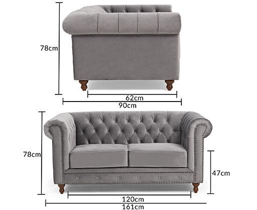 Chesterfield discount sofa height