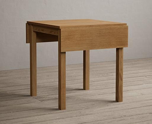 Extending York 70cm Solid Oak Drop Leaf Dining Table Oak