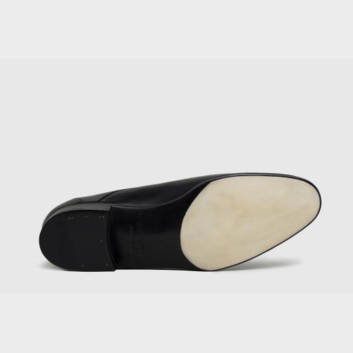 JOHN LOBB OSNER Black Pebble Grain Leather Monk Strap Shoes