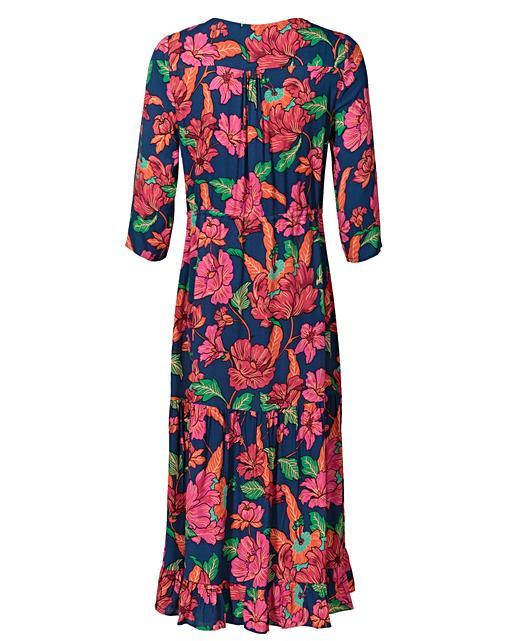 bright floral midi dress