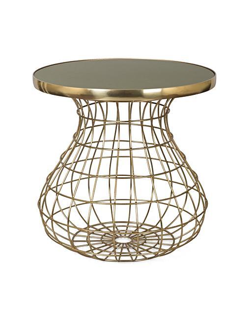 Unity Large Olive & Gold Wire Side Table Oliver Bonas