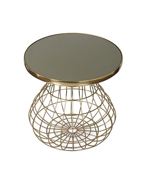 Unity Large Olive & Gold Wire Side Table Oliver Bonas