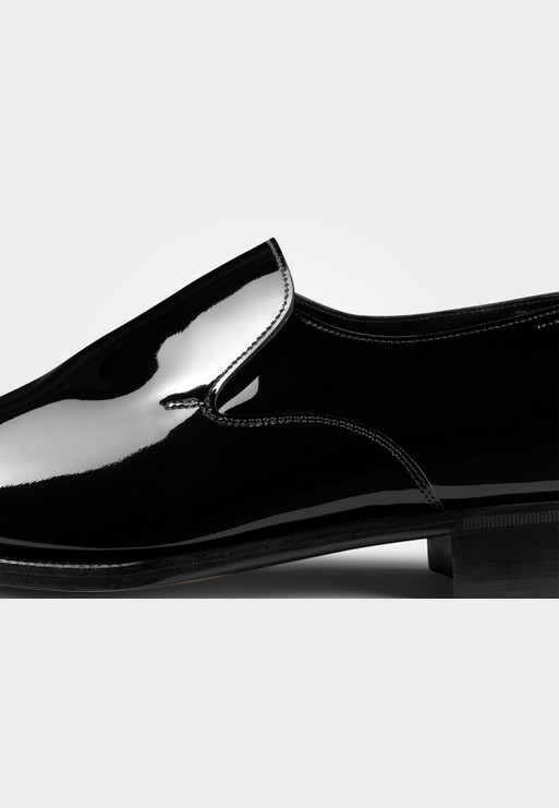 Men's Plain Black Patent Leather Formal Tuxedo Slip on Dress Shoes Loafers  - Etsy